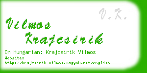 vilmos krajcsirik business card